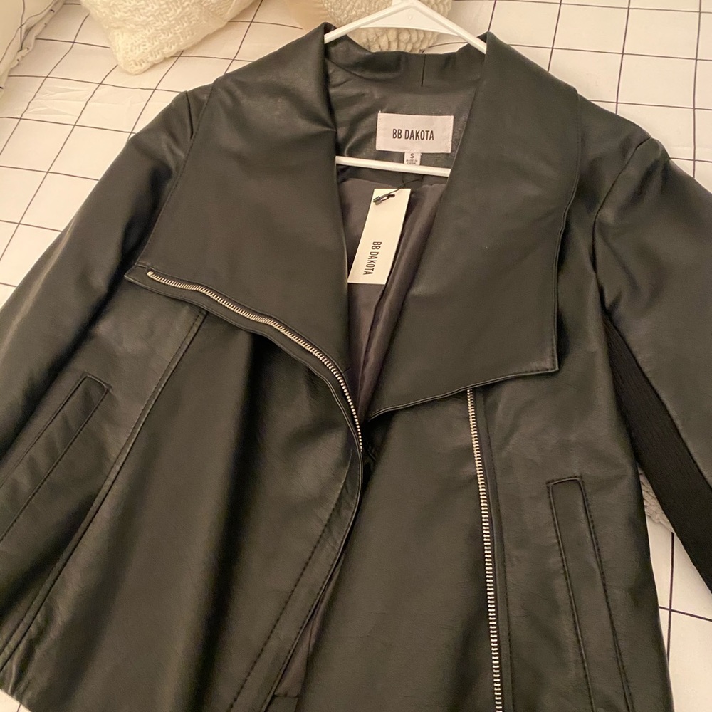 NWT BB Dakota Faux Leather Jacket, Black, Small